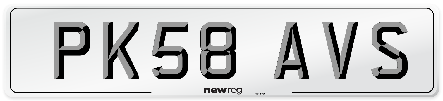 PK58 AVS Number Plate from New Reg